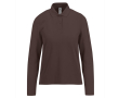 Polo classique pour femme en coton piqué à manches longues 180 g/m² couleur marron foncé