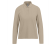 Polo classique pour femme en coton piqué à manches longues 180 g/m² couleur sable