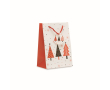 Petit sac cadeau en papier sur le thème de Noël couleur blanc