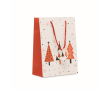 Sac cadeau en papier de taille moyenne sur le thème de Noël couleur blanc