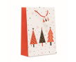 Grand sac cadeau en papier sur le thème de Noël couleur blanc