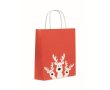 Petit sac cadeau de Noël en papier, fabriqué en UE couleur rouge
