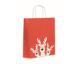 Sac cadeau de Noël en papier, format moyen, fabriqué dans l’UE couleur rouge