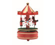 Petite boîte à musique en bois avec carrousel de Noël rotatif couleur multicolore
