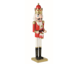 Figurine casse-noisette décorative en bois avec base stable couleur rouge