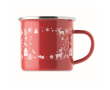 Tasse en métal émaillé au style de Noël, en boîte individuelle 300 ml couleur rouge