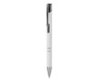 Stylo en aluminium recyclé avec bouton-poussoir encre bleue couleur blanc