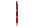 Stylo en aluminium recyclé avec bouton-poussoir encre bleue couleur rouge