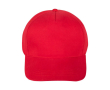 Casquette classique 100% coton 5 panneaux avec fermeture velcro couleur rouge