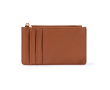 Porte-monnaie et porte-cartes zippés en cuir synthétique couleur marron