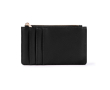 Porte-monnaie et porte-cartes zippés en cuir synthétique couleur noir