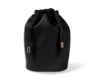 Trousse type sac en cuir synthétique avec fermeture à cordons couleur noir