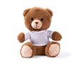 Petit ours en peluche avec t-shirt blanc à personnaliser couleur naturel