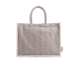 Sac en coton recyclé à large base et soufflet 530 g/m² couleur gris