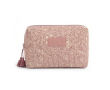 Trousse en coton et polyester avec imprimé premium 220 g/m² couleur rose