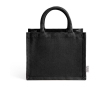 Mini sac en coton recyclé avec intérieur laminé 220 g/m² couleur noir