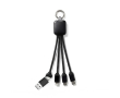Câble multicharge 4 en 1 avec mousqueton et puissance 10 W couleur noir