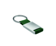 Porte-clés sérigraphié en métal avec bande coloré en polyester Colors couleur vert foncé