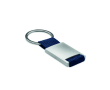 Porte-clés sérigraphié en métal avec bande coloré en polyester Colors couleur bleu marine