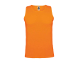 T-shirt de sport pour enfant 140 g/m² Roly Kinder-Sportshirt mit abnehmbarem Etikett, 140 g/m2, Roly  couleur orange fluorescent