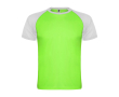 T-shirt de sport pour enfant bicolore 140 g/m² Roly Indianapolis couleur vert fluorescent