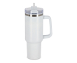Grand gobelet thermique en acier inoxydable avec paille 1,2L couleur blanc