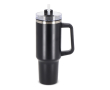 Grand gobelet thermique en acier inoxydable avec paille 1,2L couleur noir