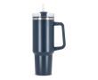Grand gobelet thermique en acier inoxydable avec paille 1,2L couleur bleu foncé