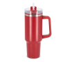 Grand gobelet thermique en acier inoxydable avec paille 1,2L couleur rouge foncé