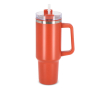 Grand gobelet thermique en acier inoxydable avec paille 1,2L couleur orange