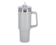 Grand gobelet thermique en acier inoxydable avec paille 1,2L couleur gris clair