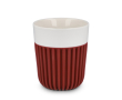 Tasse en porcelaine fabriquée en Europe avec housse isolante, 280 ml couleur rouge foncé