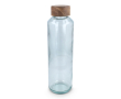 Bouteille en verre recyclé fabriquée en Europe, bouchon en bois 650 ml couleur transparent