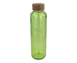 Bouteille en verre recyclé fabriquée en Europe, bouchon en bois 650 ml couleur vert lime transparent