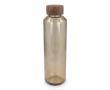 Bouteille en verre recyclé fabriquée en Europe, bouchon en bois 650 ml couleur sable