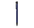Stylo en aluminium recyclé avec clip noir et encre bleue couleur bleu foncé