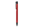 Stylo en aluminium recyclé avec clip noir et encre bleue couleur rouge