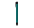 Stylo en aluminium recyclé avec clip noir et encre bleue couleur vert foncé