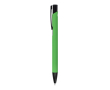 Stylo en aluminium recyclé avec clip noir et encre bleue couleur vert