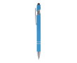 Stylo en aluminium recyclé avec clip robuste et encre bleue couleur bleu ciel