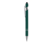 Stylo en aluminium recyclé avec clip robuste et encre bleue couleur vert foncé