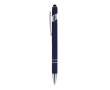 Stylo en aluminium recyclé avec clip robuste et encre noire couleur bleu foncé