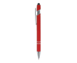 Stylo en aluminium recyclé avec clip robuste et encre noire couleur rouge