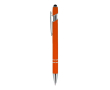 Stylo en aluminium recyclé avec clip robuste et encre noire couleur orange