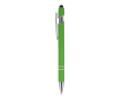 Stylo en aluminium recyclé avec clip robuste et encre noire couleur vert lime
