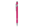 Stylo en aluminium recyclé avec clip robuste et encre noire couleur rose