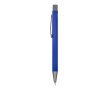 Stylo en aluminium au toucher doux, corps fin et encre noire couleur bleu foncé