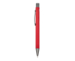 Stylo en aluminium au toucher doux, corps fin et encre noire couleur rouge