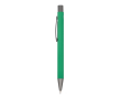 Stylo en aluminium au toucher doux, corps fin et encre noire couleur vert