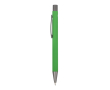 Stylo en aluminium au toucher doux, corps fin et encre noire couleur vert lime